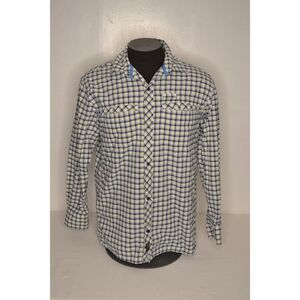 Cabela's Guidewear Men's Large Blue Plaid Long Sleeve Button Down Shirt